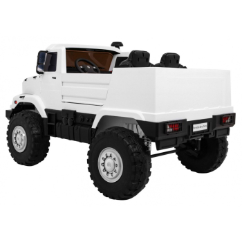 Auto na akumulator Mercedes-Benz Zetros dla dzieci Biały + 2-osobowy + Bagażnik + Pilot